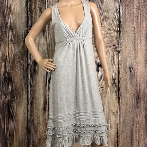 J Crew Midi Grey Ruffle Hem Dress - Picture 8 of 11